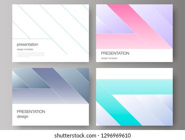 The minimalistic abstract vector illustration of the editable layout of the presentation slides design business templates. Creative modern cover concept, colorful background.
