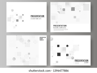 The minimalistic abstract vector illustration of the editable layout of the presentation slides design business templates. Abstract vector background with fluid geometric shapes.