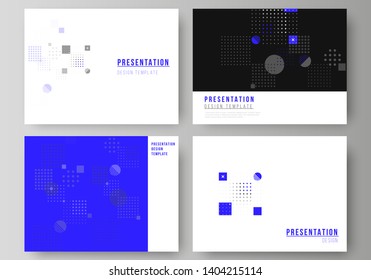 The minimalistic abstract vector illustration of the editable layout of the presentation slides design business templates. Abstract vector background with fluid geometric shapes.