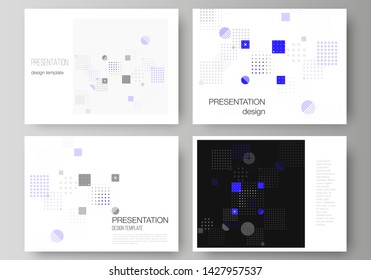 The minimalistic abstract vector illustration of the editable layout of the presentation slides design business templates. Abstract vector background with fluid geometric shapes.