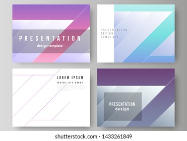 The minimalistic abstract vector illustration of the editable layout of the presentation slides design business templates. Creative modern cover concept, colorful background.