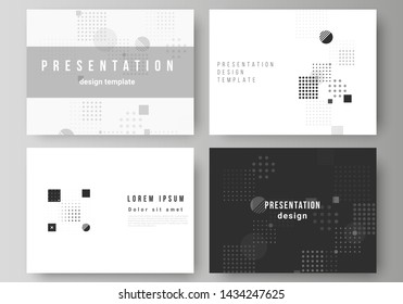 The minimalistic abstract vector illustration of the editable layout of the presentation slides design business templates. Abstract vector background with fluid geometric shapes.