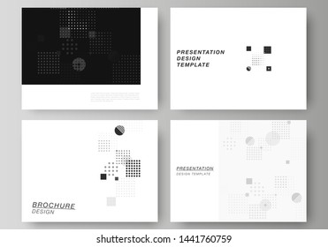 The minimalistic abstract vector illustration of the editable layout of the presentation slides design business templates. Abstract vector background with fluid geometric shapes.