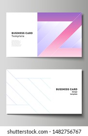 The minimalistic abstract vector illustration of the editable layout of two creative business cards design templates. Creative modern cover concept, colorful background.