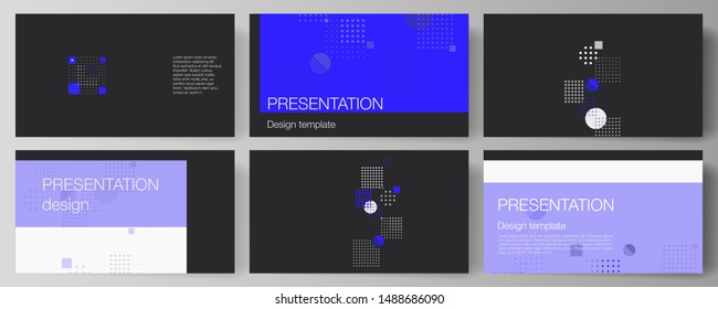 The minimalistic abstract vector illustration of the editable layout of the presentation slides design business templates. Abstract vector background with fluid geometric shapes.