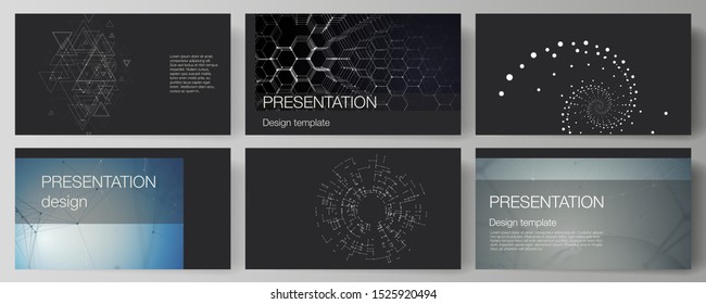 The minimalistic abstract vector illustration of the editable layout of the presentation slides design business templates. Technology, science, future concept abstract futuristic backgrounds.