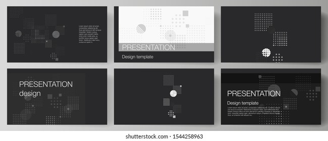 The minimalistic abstract vector illustration of the editable layout of the presentation slides design business templates. Abstract vector background with fluid geometric shapes.