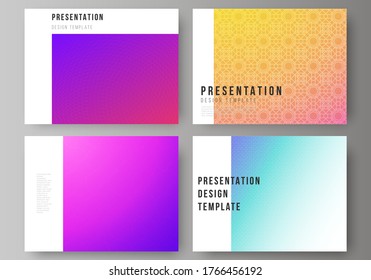 La ilustración abstracta minimalista del vector del diseño editable de las plantillas de negocio de diseño de diapositivas de presentación. Patrón geométrico abstracto con fondo de negocio de gradiente colorido.