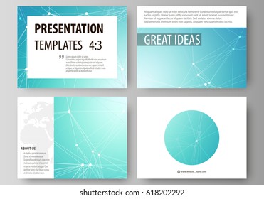 The minimalistic abstract vector illustration of the editable layout of the presentation slides design business templates. Futuristic high tech background, dig data technology concept