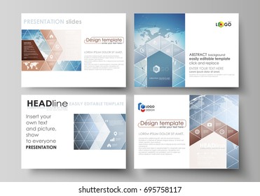 The minimalistic abstract vector illustration of the editable layout of the presentation slides design business templates. Scientific medical DNA research. Science or medical concept.