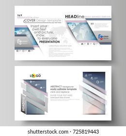 The minimalistic abstract vector illustration of editable layout of high definition presentation slides design business templates. Polygonal geometric linear texture. Global network, dig data concept.