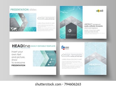 The minimalistic abstract vector illustration of the editable layout of the presentation slides design business templates. Futuristic high tech background, dig data technology concept.