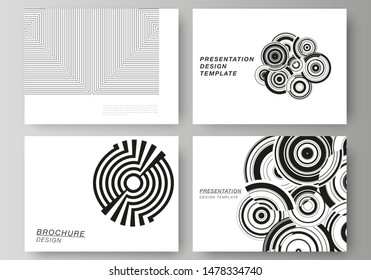 The minimalistic abstract vector illustration layout of the presentation slides design business templates. Trendy geometric abstract background in minimalistic flat style with dynamic composition.