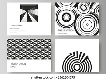 The minimalistic abstract vector illustration layout of the presentation slides design business templates. Trendy geometric abstract background in minimalistic flat style with dynamic composition.