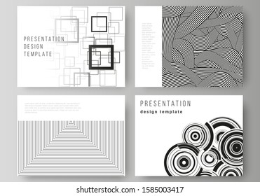The minimalistic abstract vector illustration layout of the presentation slides design business templates. Trendy geometric abstract background in minimalistic flat style with dynamic composition.
