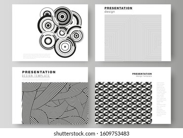 The minimalistic abstract vector illustration layout of the presentation slides design business templates. Trendy geometric abstract background in minimalistic flat style with dynamic composition.