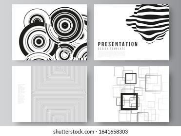 The minimalistic abstract vector illustration layout of the presentation slides design business templates. Trendy geometric abstract background in minimalistic flat style with dynamic composition.