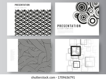 The minimalistic abstract vector illustration layout of the presentation slides design business templates. Trendy geometric abstract background in minimalistic flat style with dynamic composition.