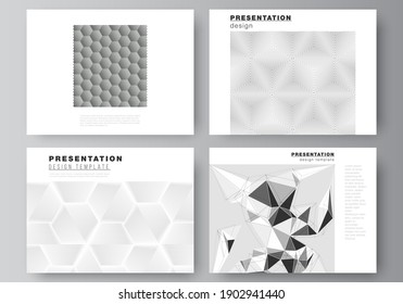El diseño de ilustración de vector abstracto minimalista de las diapositivas de presentación diseñan plantillas de negocio. Resumen del fondo de diseño de triángulo geométrico con diferentes patrones de estilo triangular.