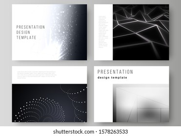 The minimalistic abstract vector layout of the presentation slides design business templates. 3d polygonal geometric modern design abstract background. Science or technology vector illustration.