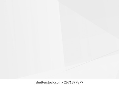 Minimalistisch abstrakter weißer und grauer Hintergrund mit geometrischen Formen. Sauberes Vektordesign, ideal für Geschäftspräsentationen, moderne Websites, Banner, Unternehmensvorlagen und Grafikprojekte.
