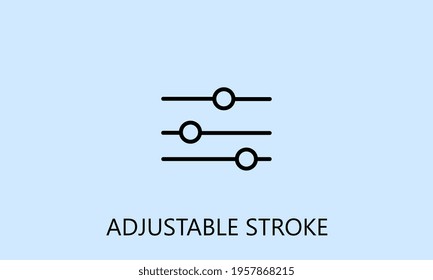 minimalistic adustment and settings icon, logo or symbol with fully ajustable strokes