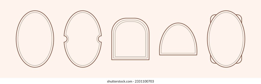 Minimalistic aesthetic y2k frames in Boho colors.