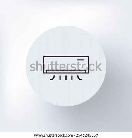 Minimalistic air conditioner icon in a circle on a light gray background.