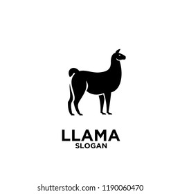 Minimalistic alpaca logotype. Farm animals. Simple lama line logo. Graphic design. Can be used in brand identity