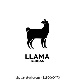 Minimalistic alpaca logotype. Farm animals. Simple lama line logo. Graphic design. Can be used in brand identity