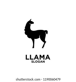 Minimalistic alpaca logotype. Farm animals. Simple lama line logo. Graphic design. Can be used in brand identity