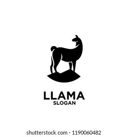 Minimalistic alpaca logotype. Farm animals. Simple lama line logo. Graphic design. Can be used in brand identity
