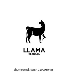 Minimalistic alpaca logotype. Farm animals. Simple lama line logo. Graphic design. Can be used in brand identity