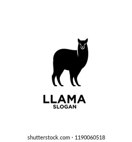 Minimalistic alpaca logotype. Farm animals. Simple lama line logo. Graphic design. Can be used in brand identity