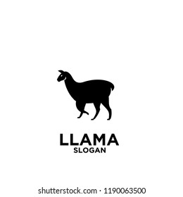 Minimalistic alpaca logotype. Farm animals. Simple lama line logo. Graphic design. Can be used in brand identity