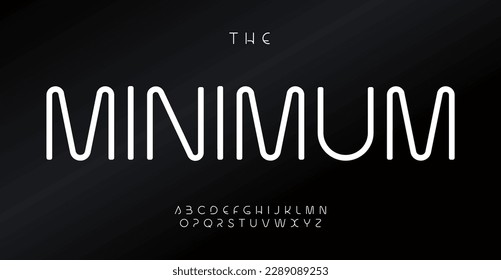 Minimalistic alphabet, plain sleek sans serif letters, elegant purity font for modern logo type, neon headline, contemporary typography, modern typographic design. Vector typeset