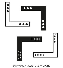 Formas angulares minimalistas com pontos. Formas geométricas em preto e branco para design moderno.