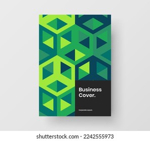 Minimalistischer Jahresbericht A4 Vektordesign-Illustration. Saubere Mosaik Fliesen Pamphlet-Layout.