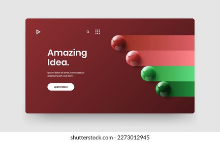 Minimalistic annual report vector design layout. Colorful 3D spheres banner concept.