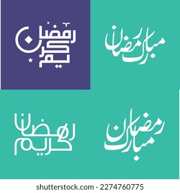 Minimalistic Arabic Calligraphy Pack for Muslim Celebrations and Festivities in Vector Illustration.