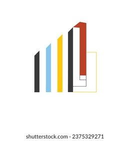 minimalistic architect colorful logo for business