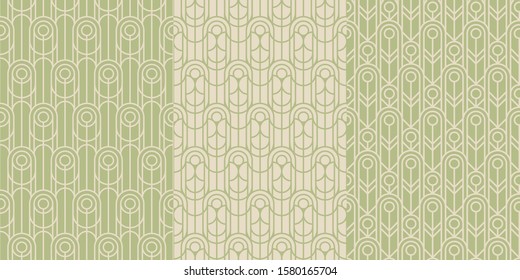 minimalistic art deco style linear seamless pattern for background, fabric, textile, wrap, surface, web and print design. elegant geometric ornament in mint color
