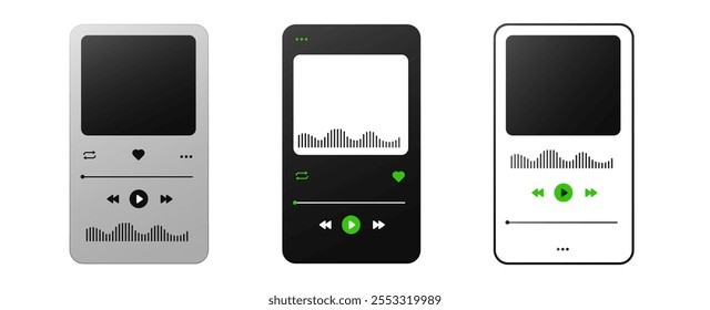 Minimalistic audio player UI with gradient colors and essential song controls, perfect for seamless navigation on digital and mobile devices.