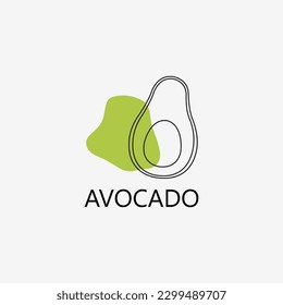 Minimalistic avocado icon on light gray background
