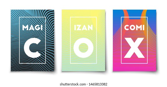 Minimalistic background cover page design. Colorful halftone pattern gradient.Geometric lines. Modern art. 