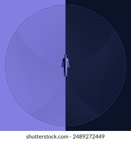 Minimalistic background creative abstract artwork vector. Creative artwork with human silhouette. Design for Template ,card, poster, banner, print for t-shirt, pin, badge, patch.