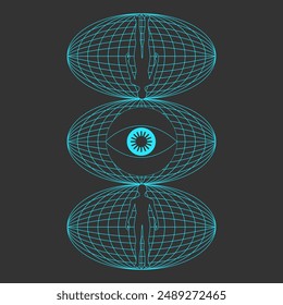 Minimalistic background creative abstract artwork vector. Abstract wire frame shapes and man silhouette concept. Design for template ,card, poster, banner, print for t-shirt, pin, badge, patch.