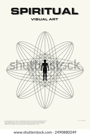 Minimalistic background creative abstract artwork vector. Creative artwork human silhouette. Ideal for wellness, meditation, and tranquility themes or inspirational posters, digital art.