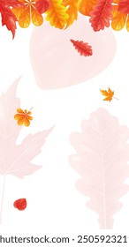 Minimalistic background design. The background above shows brightly colored autumn leaves.