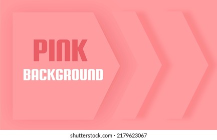 Minimalistic background in pink color. Circles on background with shadow. Triangles on the background. Square on the background. Shadows from geometry